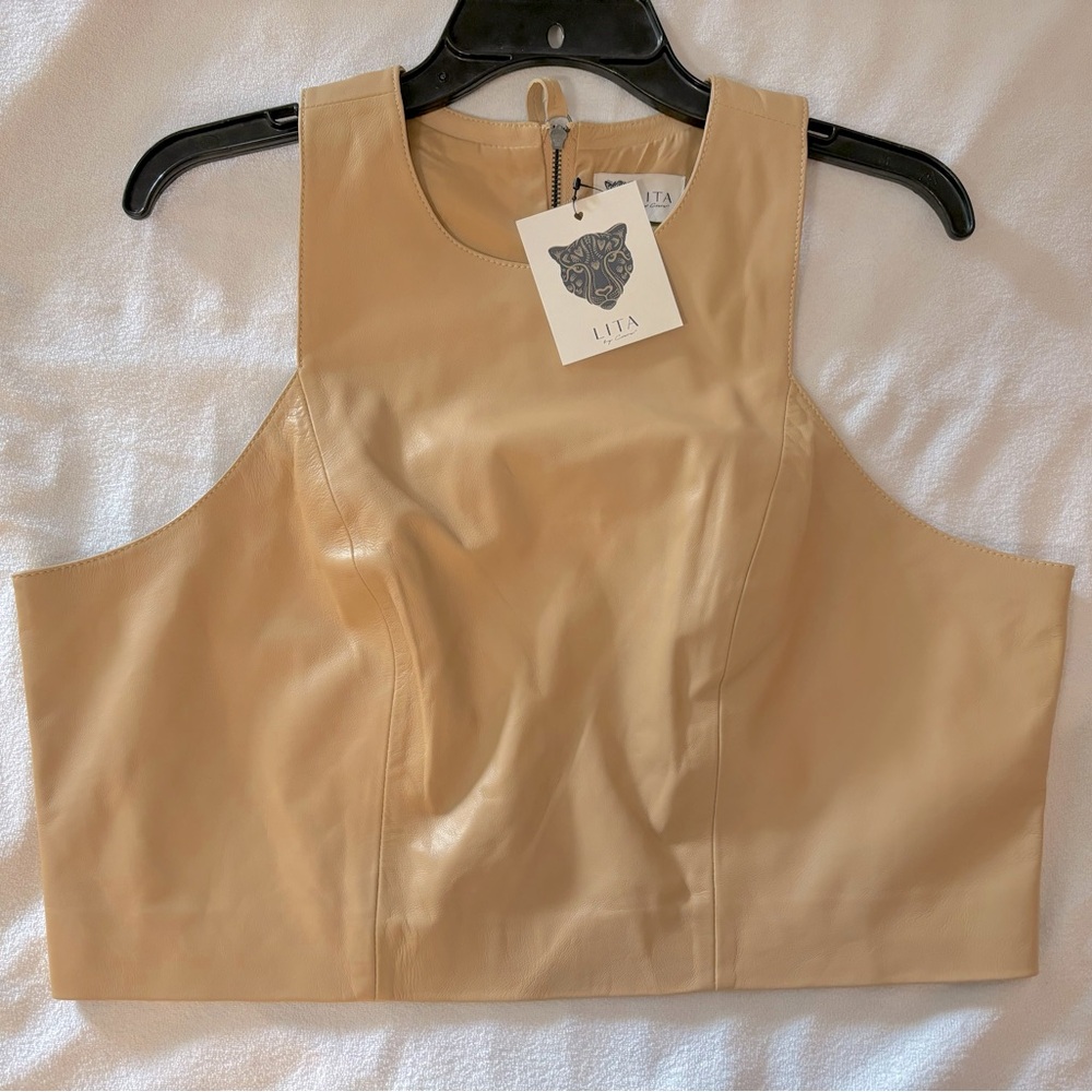 LITA by Ciara Leather Zip-back Crop